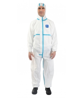 Combinaisons Jetables Non Tissées - Lot De 50, Taille 3XL, Blanc - Avec Col, Fermeture éclair, élastiques Aux Poignets Et Chevilles