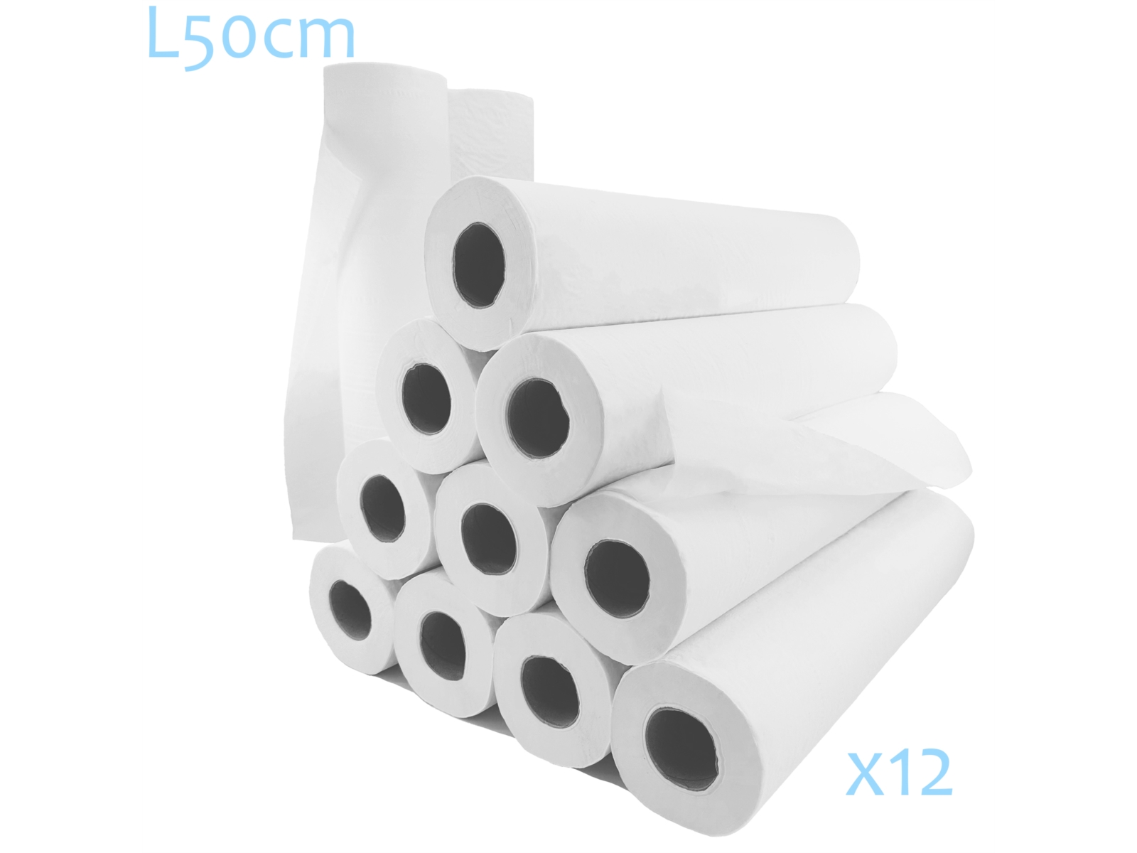 Draps d'examen ouate blanche 12 rouleaux