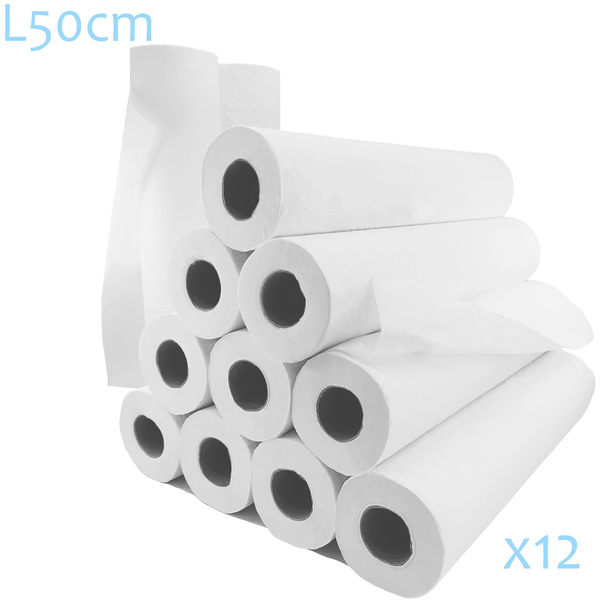 Draps d'examen ouate blanche 12 rouleaux