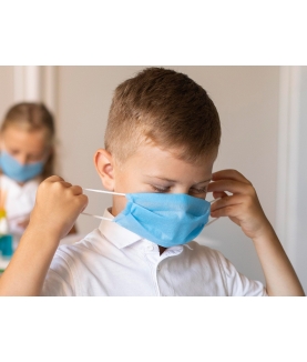 Masque à élastique enfant 5-12 ans bleu